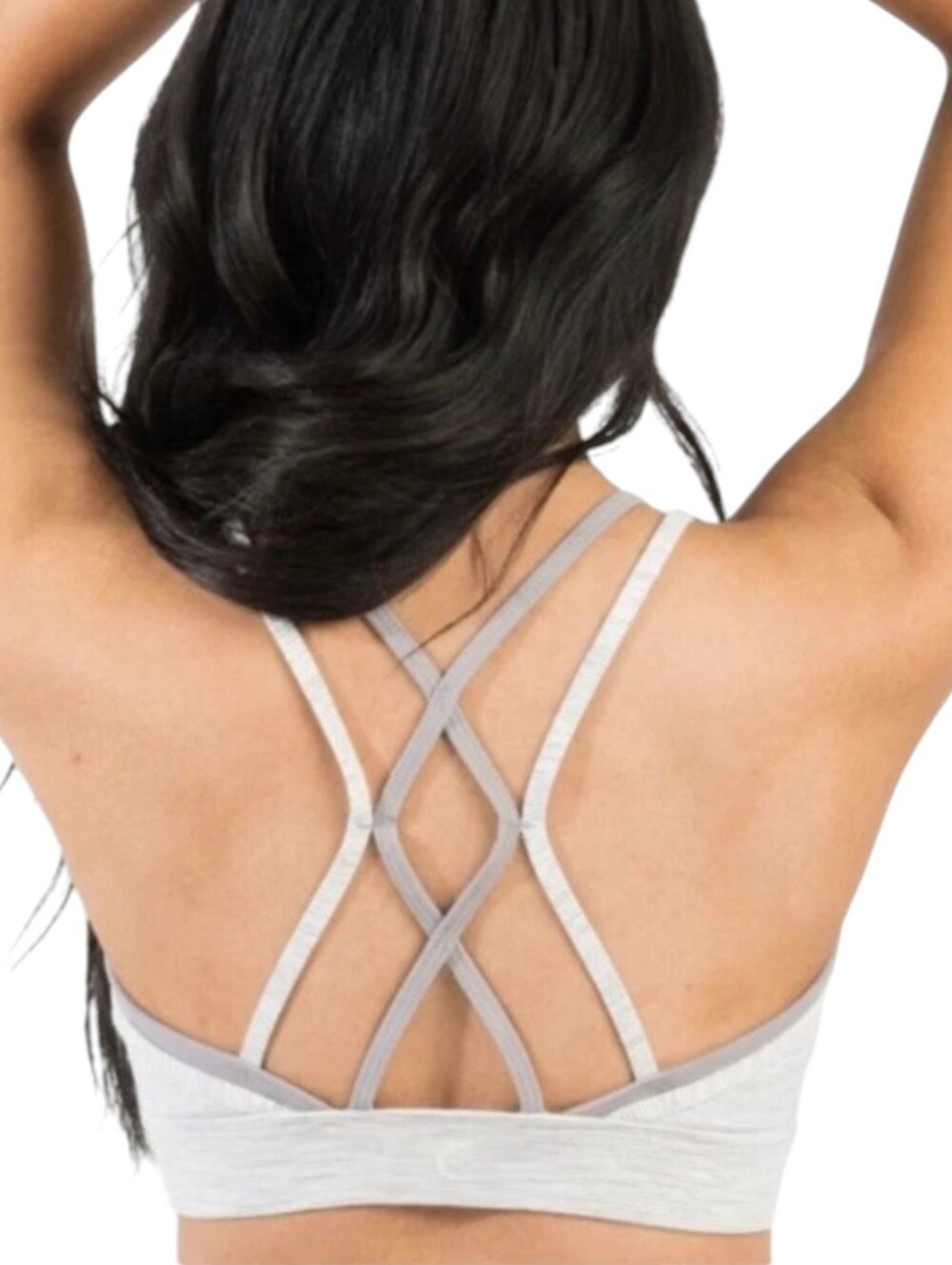 Zyia Light n Tight Bra Gray White sports bra Size XXL